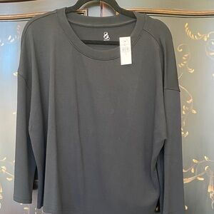 Loft Lou & Grey Black soft crew neck sweatshirt top size XL